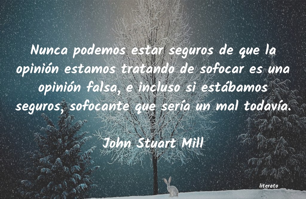 John Stuart Mill: Nunca podemos estar seguros de