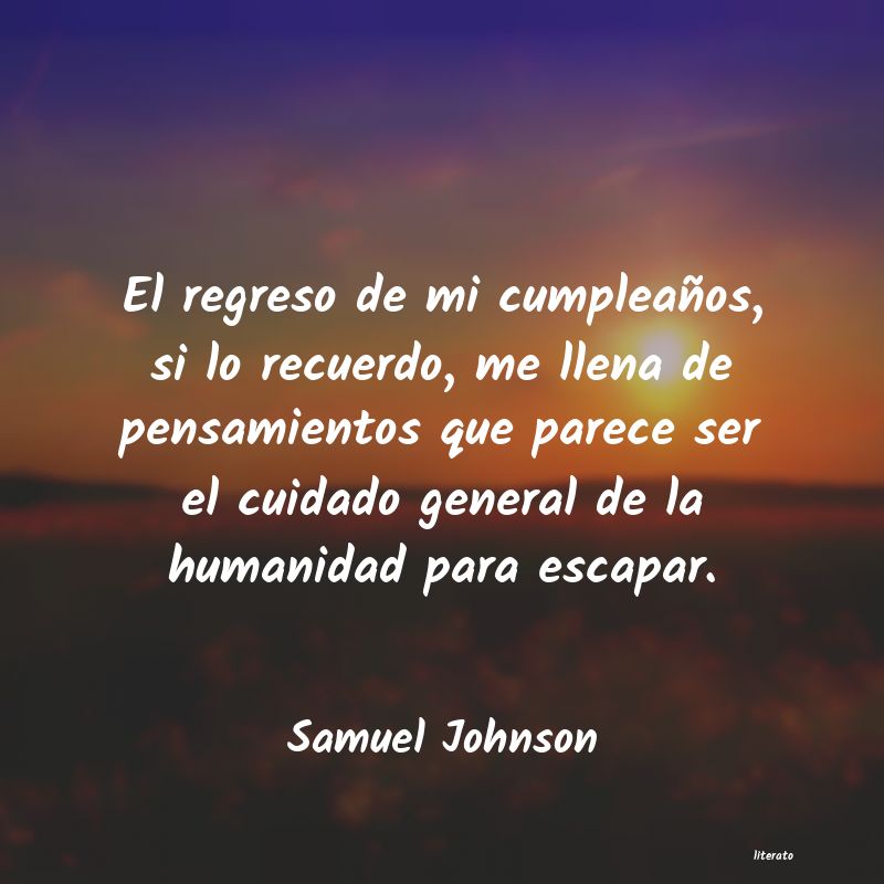 Samuel Johnson: El regreso de mi cumpleaños,