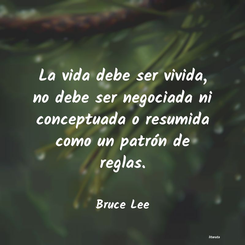 Bruce Lee: La vida debe ser vivida, no de