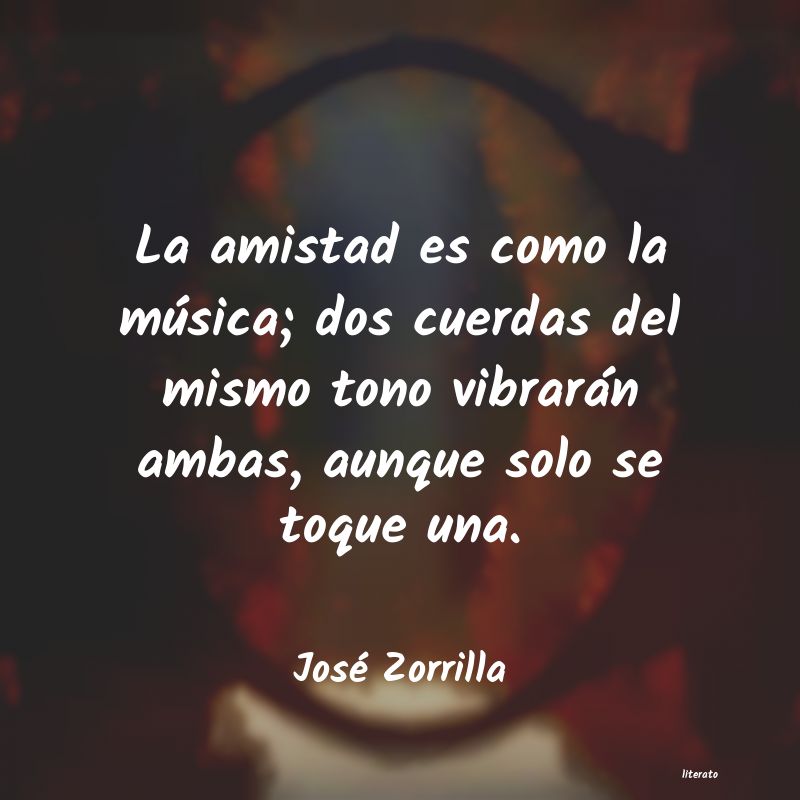José Zorrilla: La amistad es como la música;